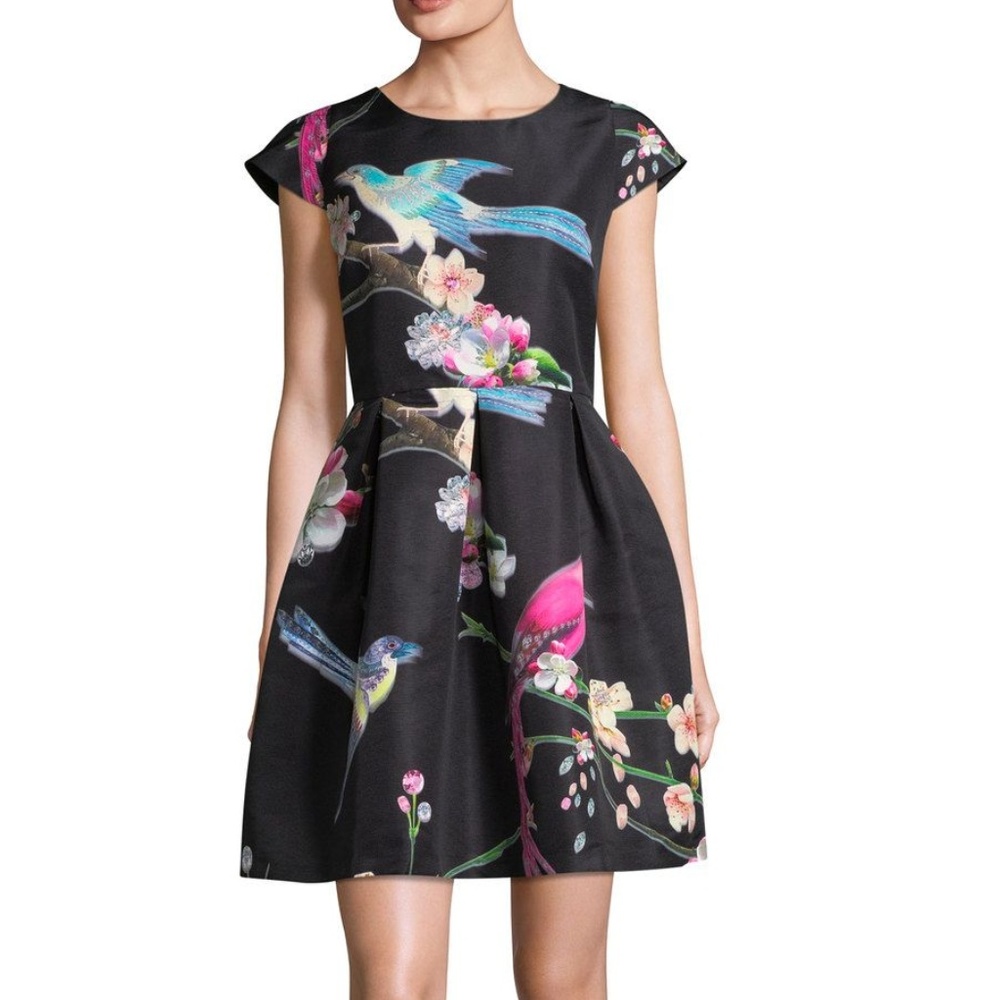 Ted Baker Zaldana Flight Of The Orient Print Dress